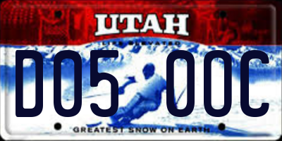 UT license plate D050OC