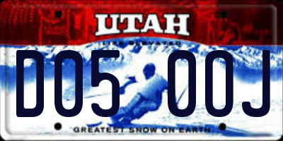 UT license plate D050OJ