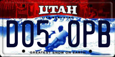 UT license plate D050PB