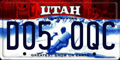 UT license plate D050QC