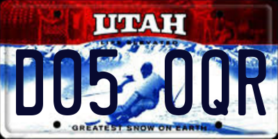 UT license plate D050QR