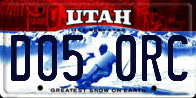 UT license plate D050RC