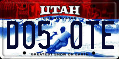 UT license plate D050TE