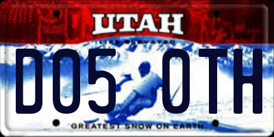UT license plate D050TH