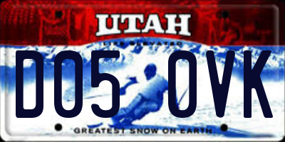 UT license plate D050VK