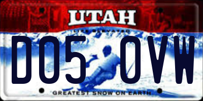 UT license plate D050VW