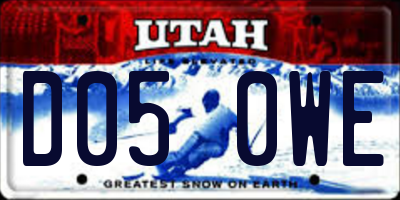 UT license plate D050WE