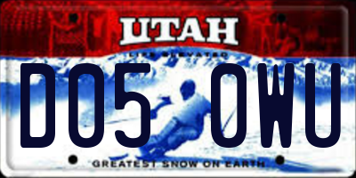 UT license plate D050WU