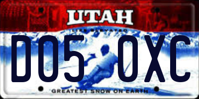 UT license plate D050XC