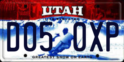 UT license plate D050XP