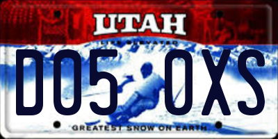 UT license plate D050XS