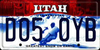 UT license plate D050YB