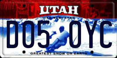 UT license plate D050YC