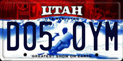 UT license plate D050YM