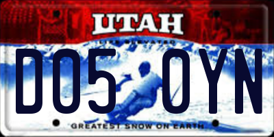 UT license plate D050YN