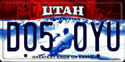 UT license plate D050YU