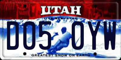 UT license plate D050YW