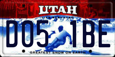 UT license plate D051BE