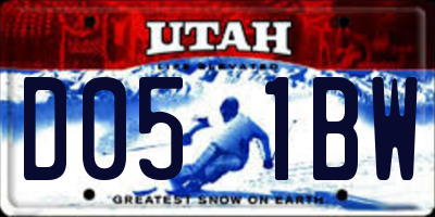 UT license plate D051BW