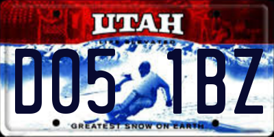 UT license plate D051BZ