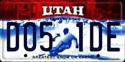 UT license plate D051DE