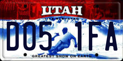 UT license plate D051FA