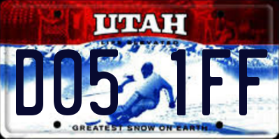 UT license plate D051FF