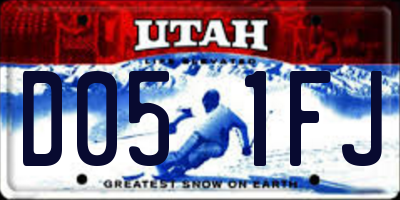 UT license plate D051FJ