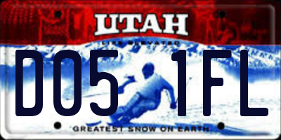 UT license plate D051FL