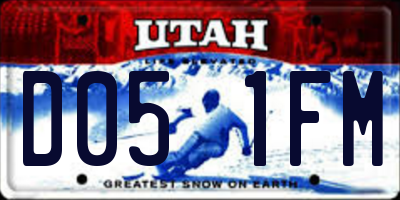UT license plate D051FM