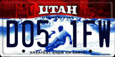 UT license plate D051FW