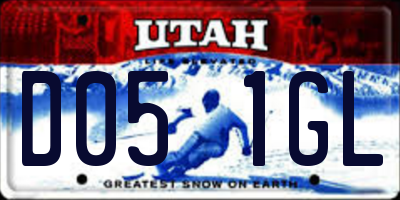 UT license plate D051GL