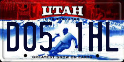 UT license plate D051HL