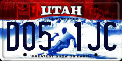 UT license plate D051JC
