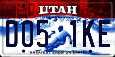 UT license plate D051KE