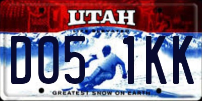 UT license plate D051KK
