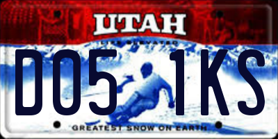 UT license plate D051KS