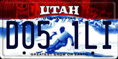 UT license plate D051LI