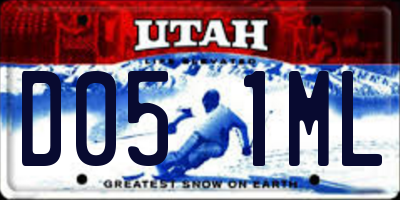 UT license plate D051ML