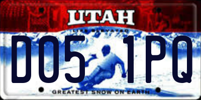 UT license plate D051PQ