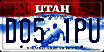 UT license plate D051PU