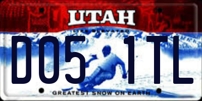 UT license plate D051TL
