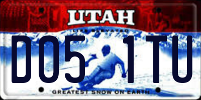 UT license plate D051TU