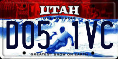 UT license plate D051VC