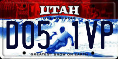 UT license plate D051VP