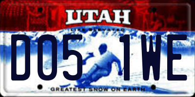 UT license plate D051WE