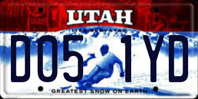 UT license plate D051YD