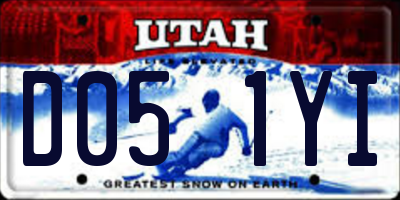 UT license plate D051YI