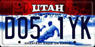 UT license plate D051YK
