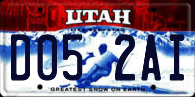 UT license plate D052AI